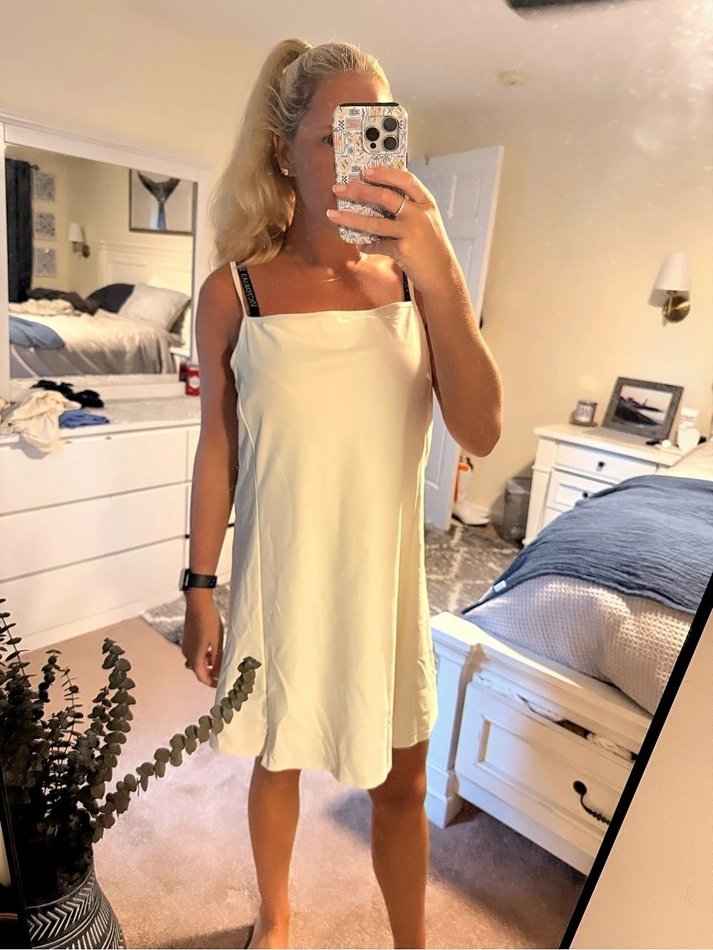Old Navy PowerSoft Square-Neck Athletic Dress White XL